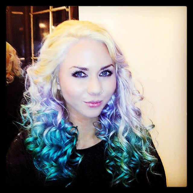 blonde, silver, tropical green, stargazer, keune, curls