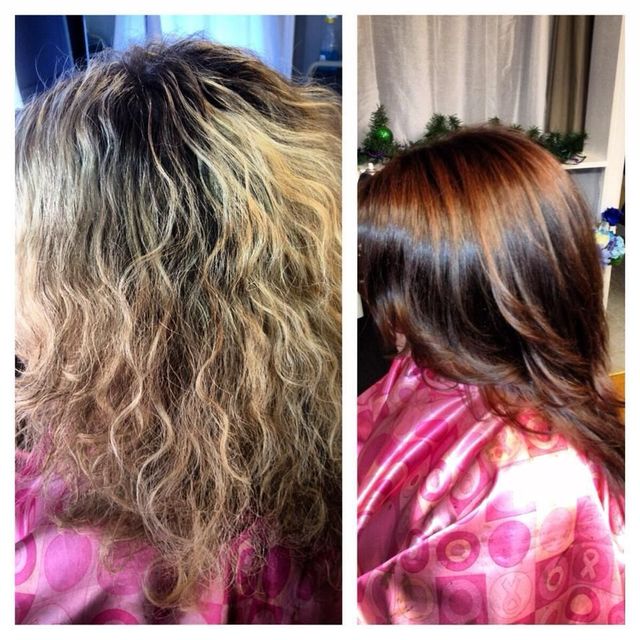 blonde to brunette