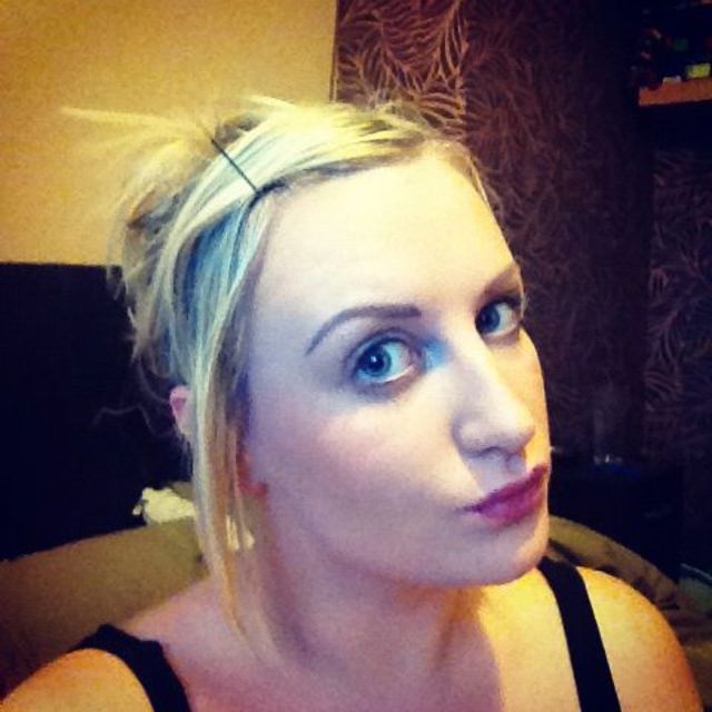 blonde up-do