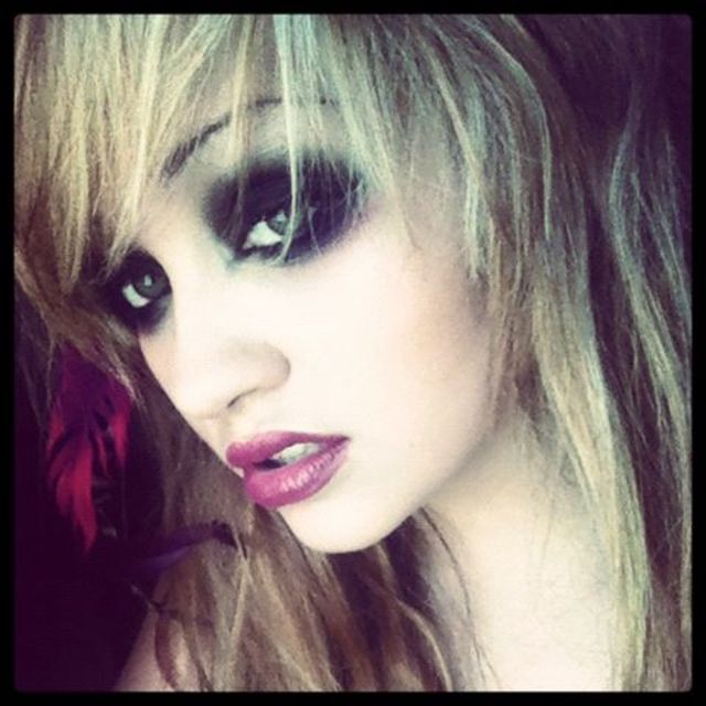 blonde with bangs