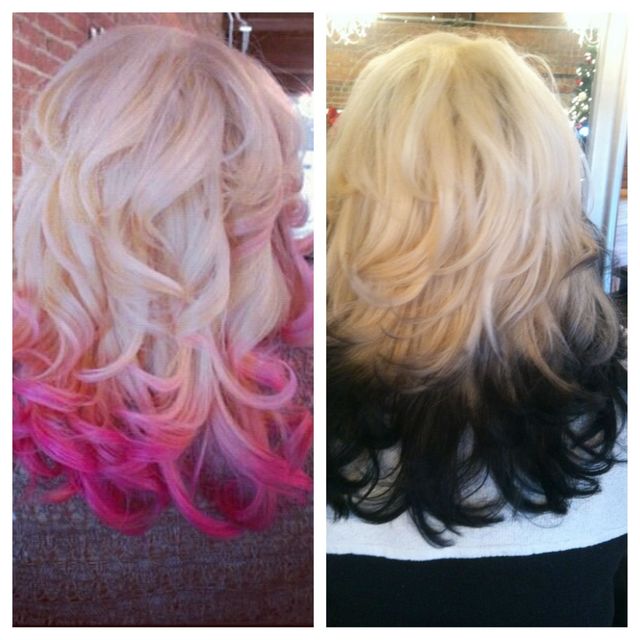 blonde with black ends