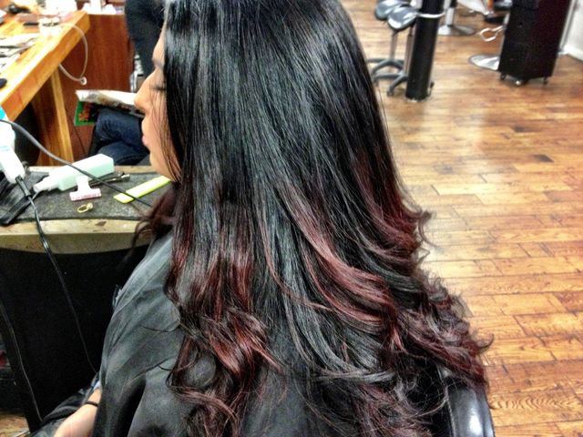 blood red ombré