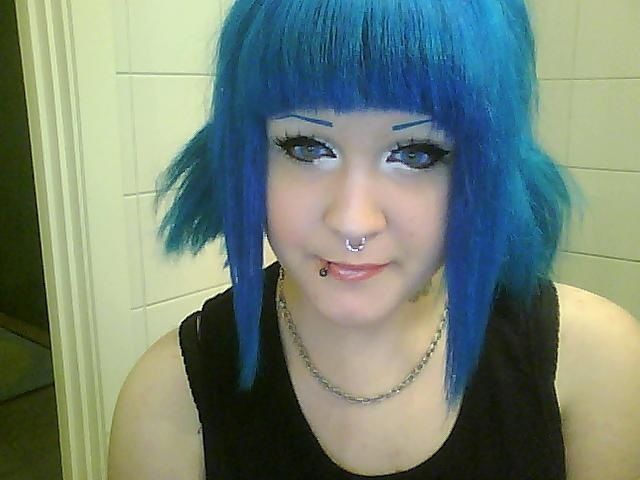 blue cute fringe style
