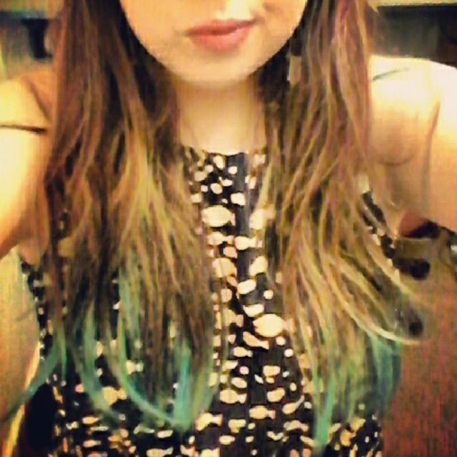 blue dip dye