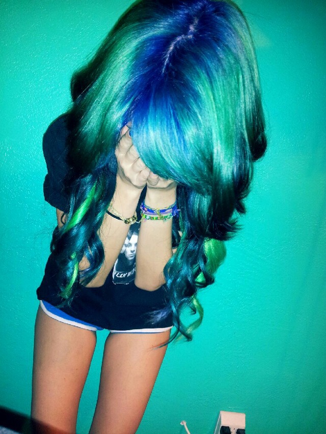 blue, green, teal ombre