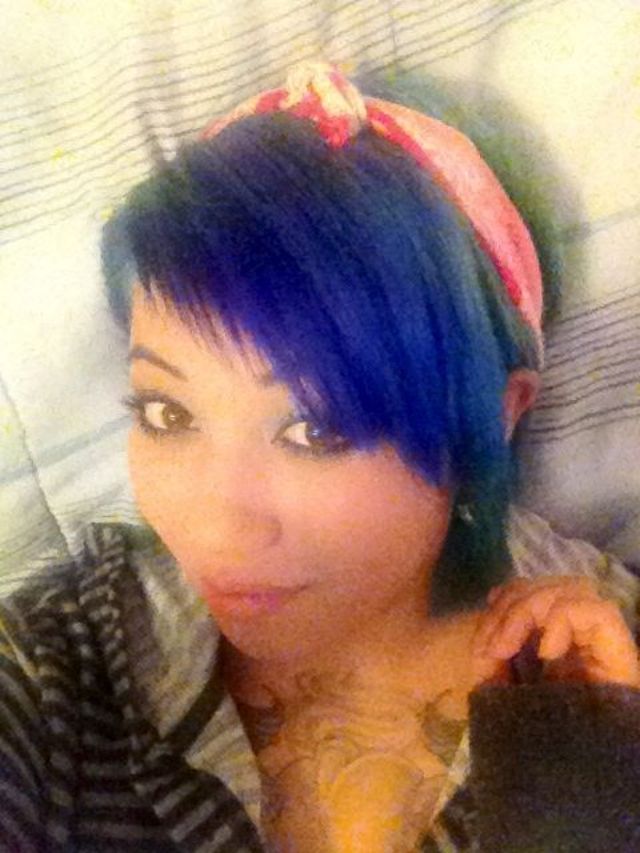 blue hair &amp; princess bandana
