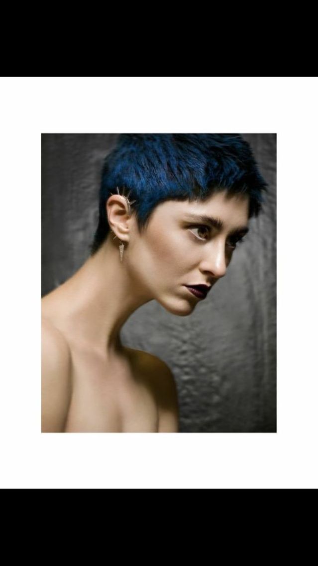 blue hair beauty shoot