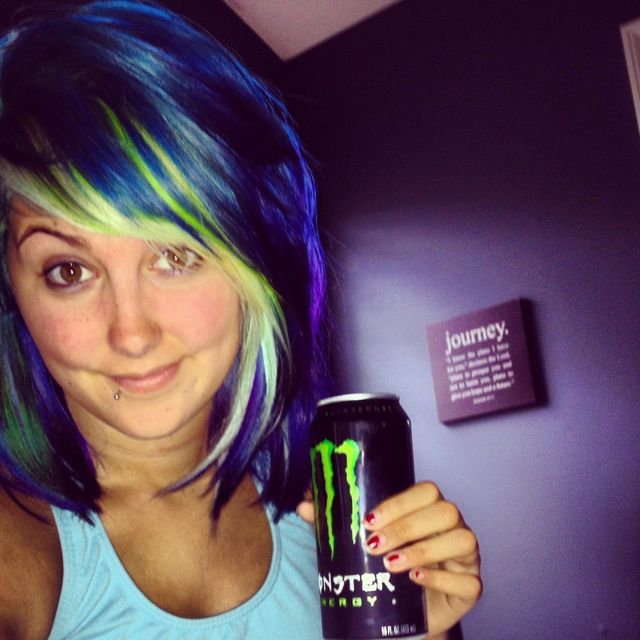 blue purple blonde green