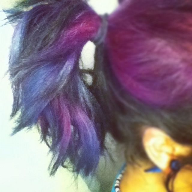 blurple ponytail