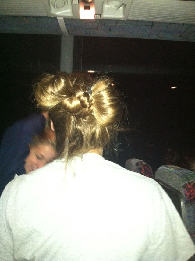 bow bun attempt 1