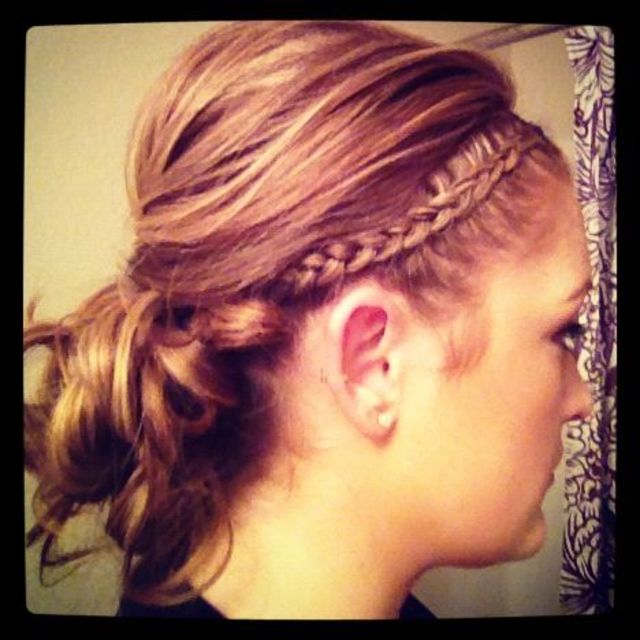 braid &amp; messy bun