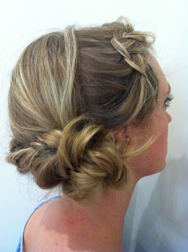 braid into messy bun