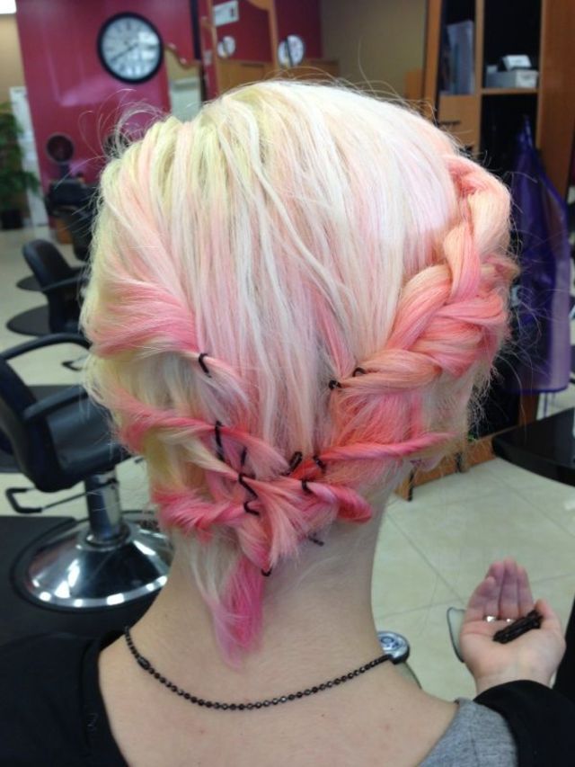 braided pastel hair