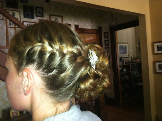 braided side bun updo