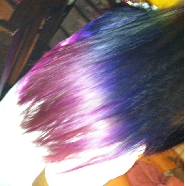 brown pink purple ombre