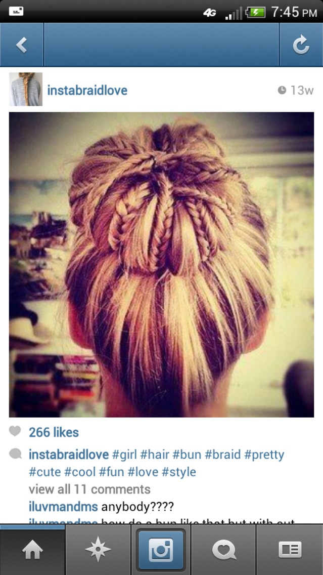 bun and braids.