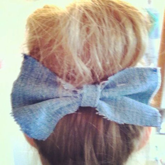 bun with a bow <3