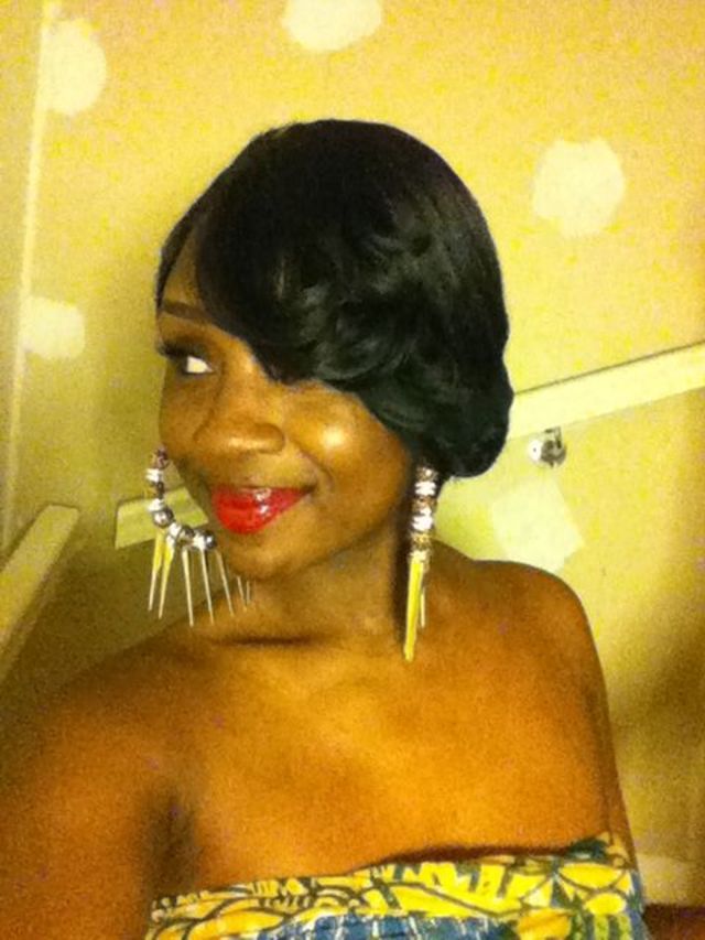 bun with side bang