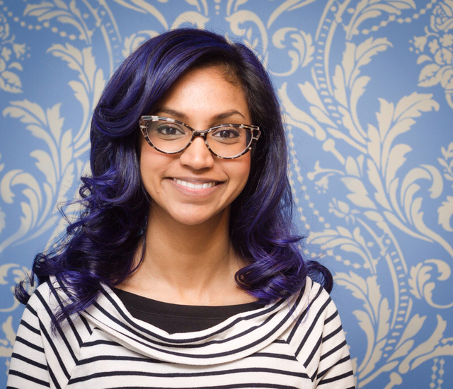 Colour correction - from a golden ombré to a deep vibrant violet