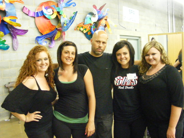 Me and some of the girls in Beauty School...