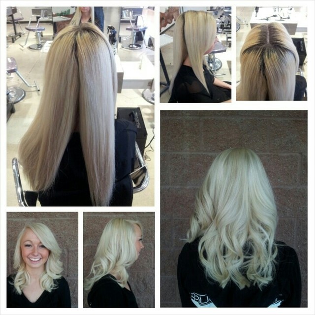 regrowth touch up and lightener refresh using Paul Mitchell Dual Purpose Lightener