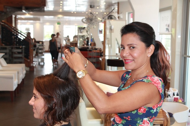 Finishing a beautiful cut and color!