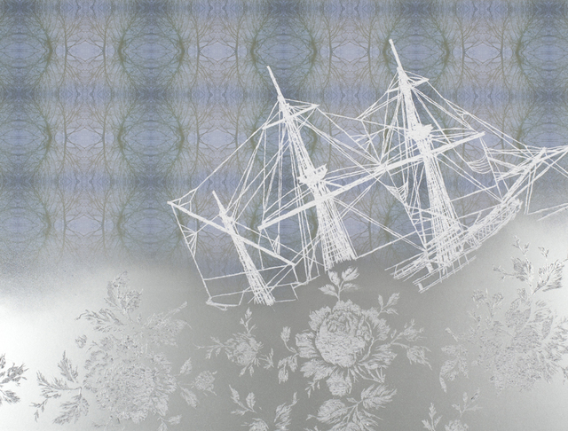 Christopher Russell, Ghost Shipwreck, 2012, unique scratched digital print, 22 x 32 in, 900pix, Luis De Jesus Los Angeles-1