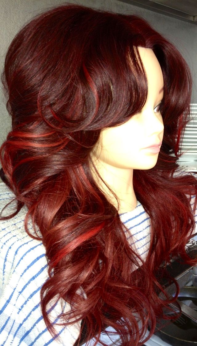 cherry red bombshell hair
