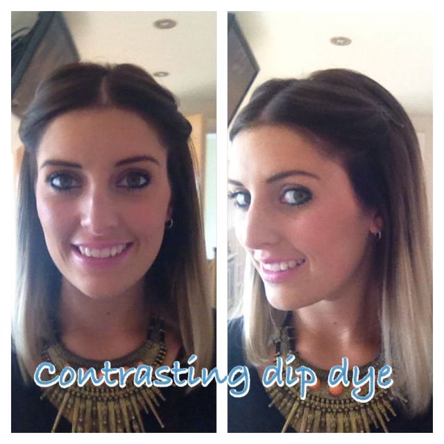 contrasting dip dye/ombré 