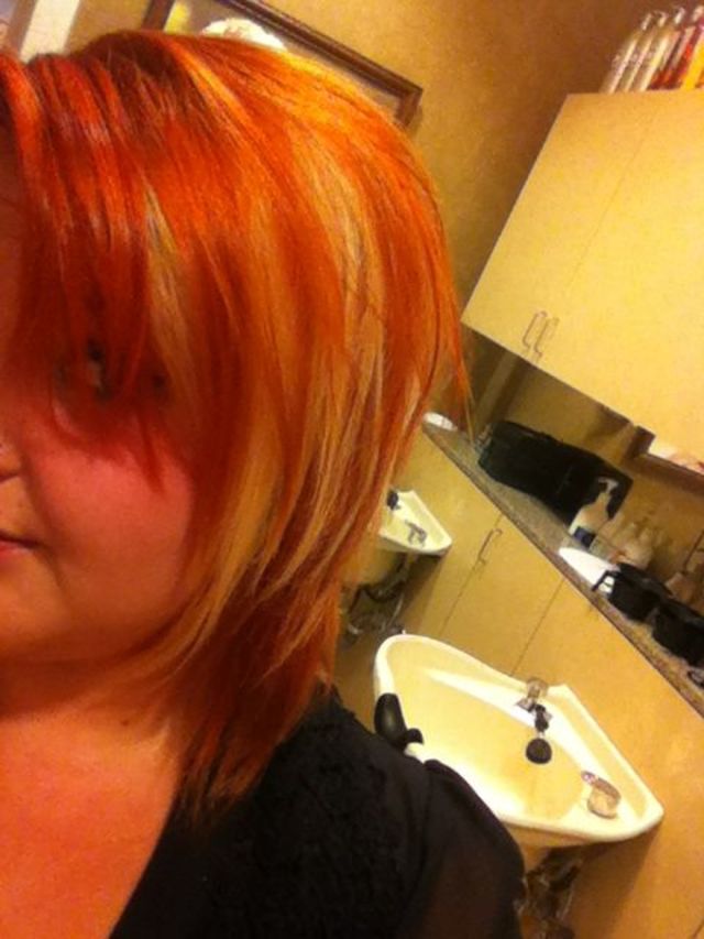 copper and blonde peekaboo