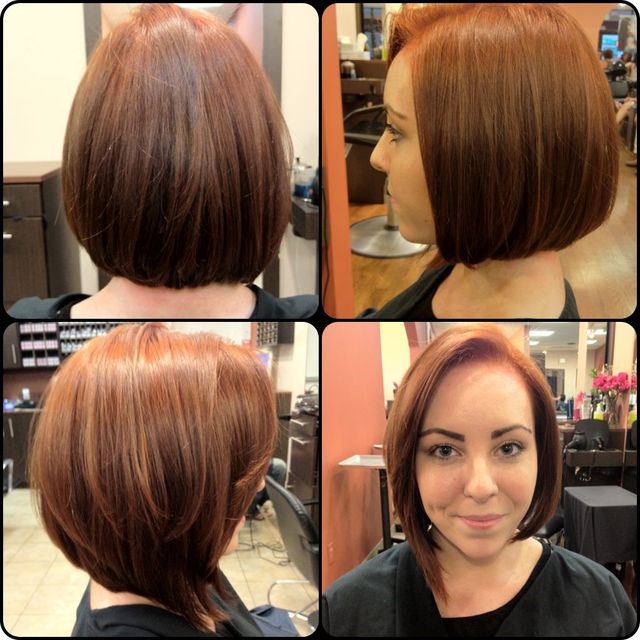 copper assymetrical bob