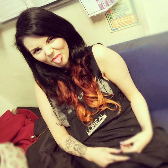 copper ombre and curls