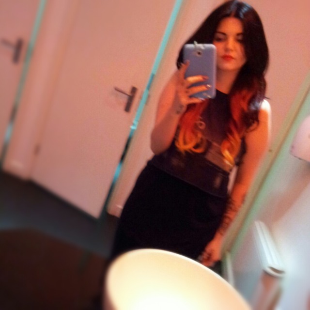 copper ombre and curls