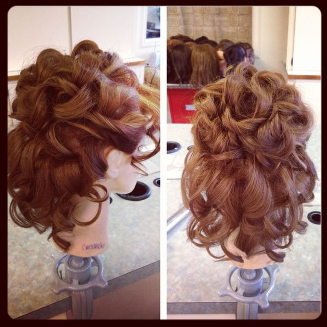 curls half updo bridal