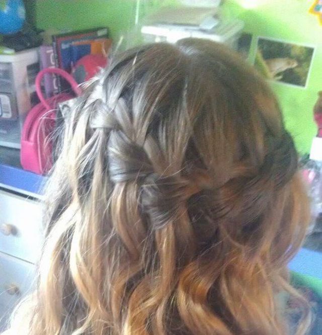 curly waterfall braid