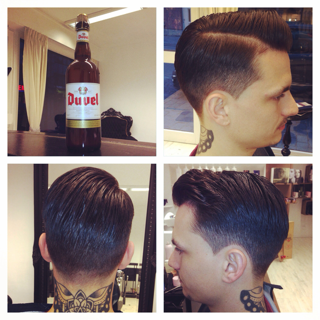 Combover with a hard part