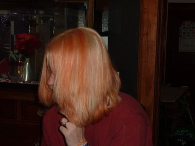 blonde with peach hilites