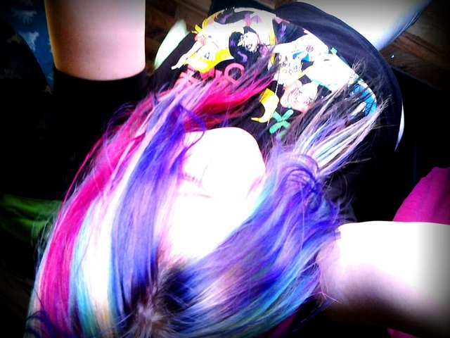 rainbow, purple, white, pink, blue