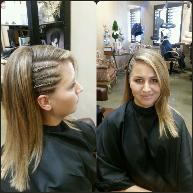 blow dry and cornrows