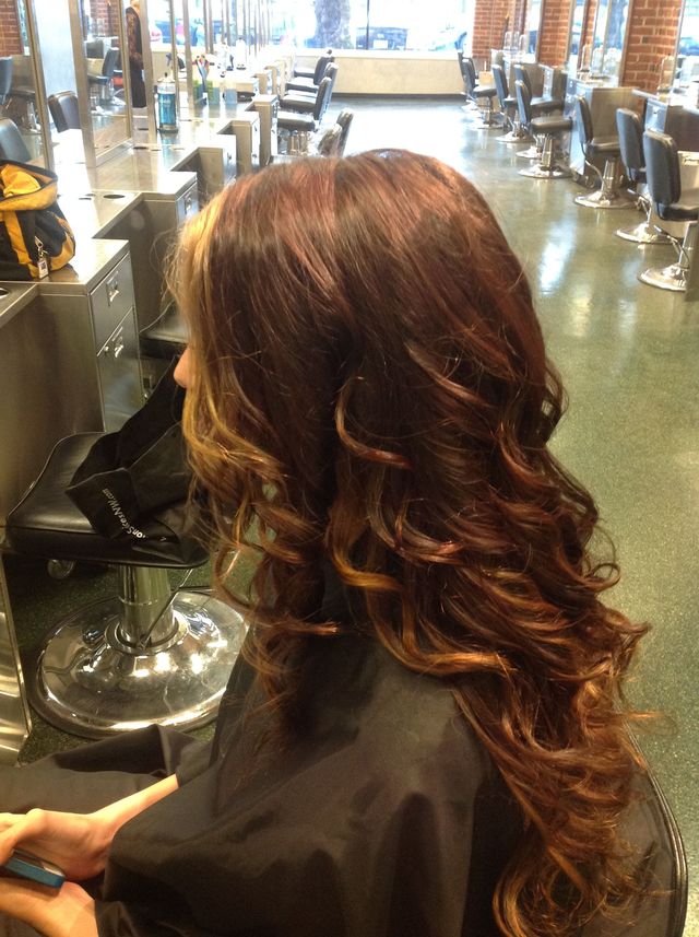 dark red head with highlights
