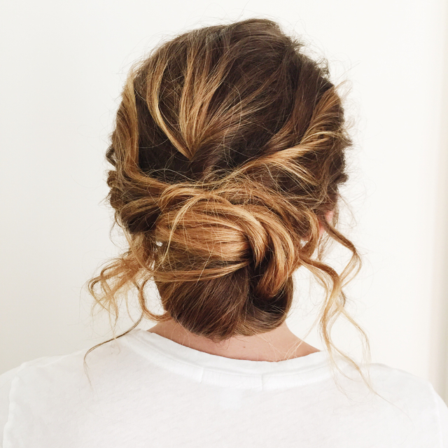 Shoulder length updo for Style me Pretty 