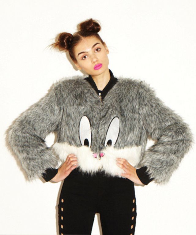 AWESOME double bun hairstyle on Lazy Oaf model
