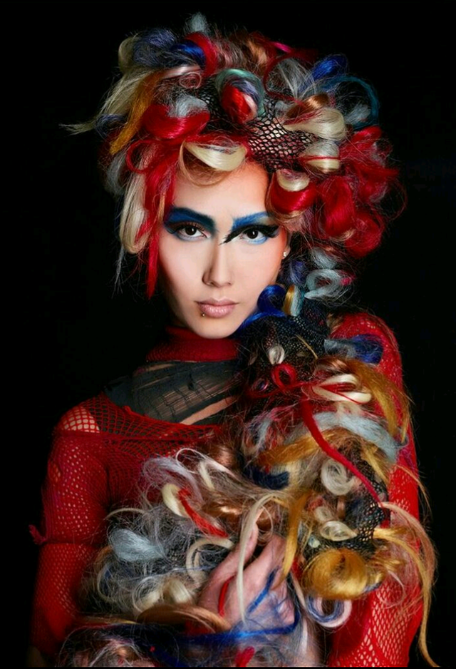 Ocean creatures inspired hair art