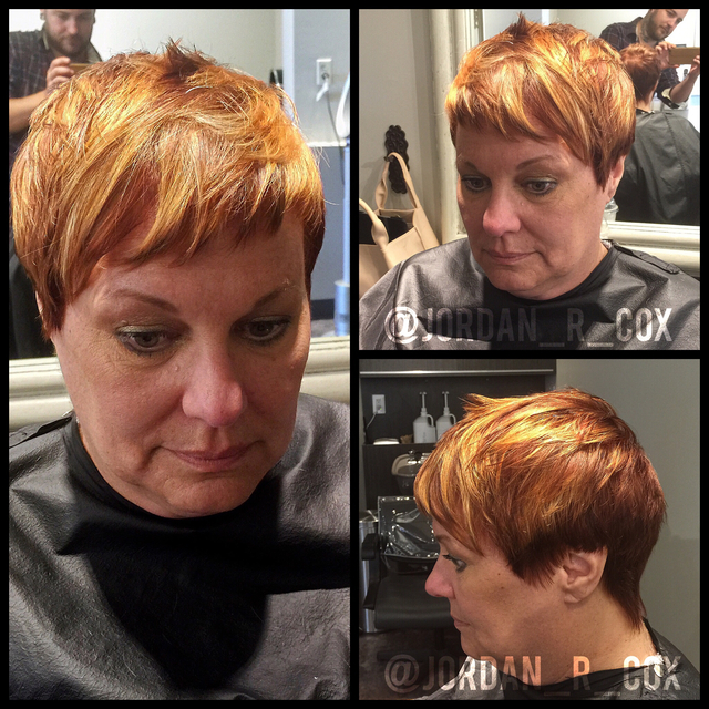 Shattered pixie Cut and color