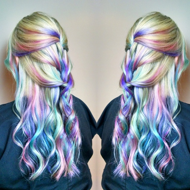 Pastel opal hair