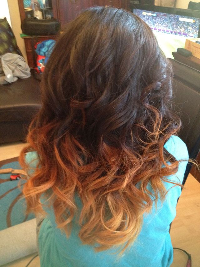 dip dye and curls