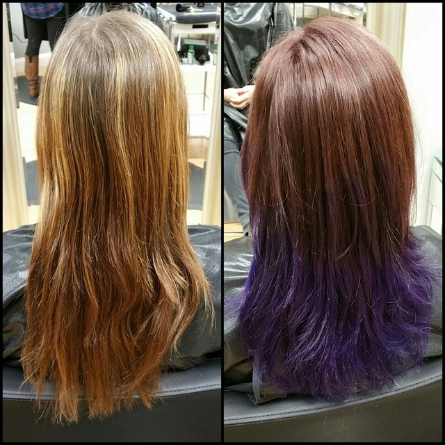Purple ombrè done with J Beverly Hills color