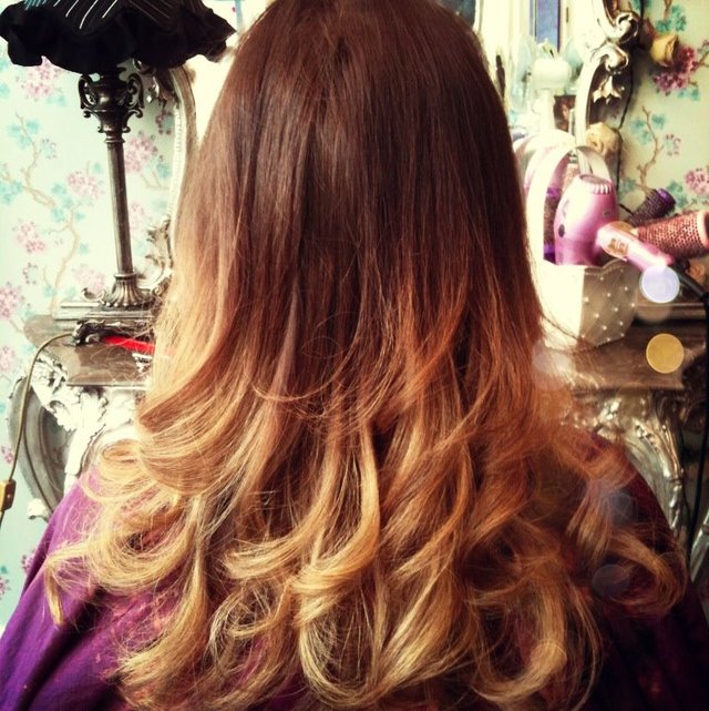 Ombre hair colour.