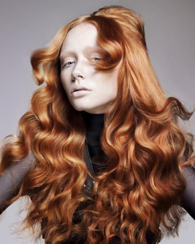 Long Wavy Copper Hair