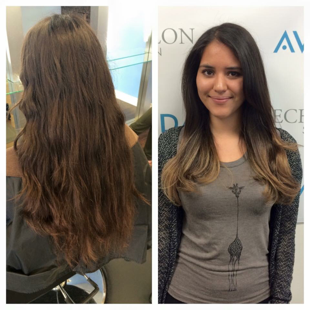 Before & after ombre